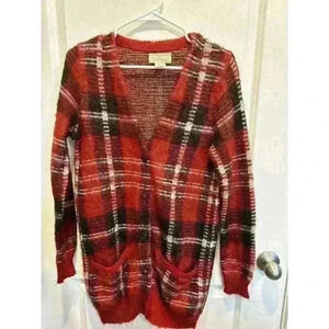 Denim & Supply Ralph Lauren Tartan Plaid V Neck Sweater Size Small